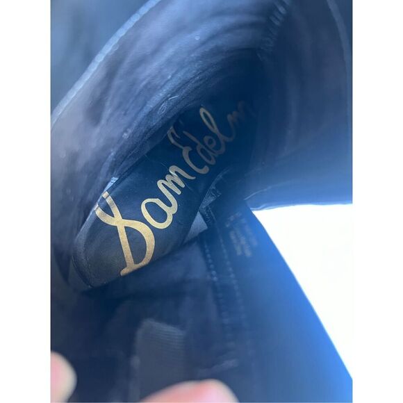 Sam Edelman Womens Sz 9 Black Suede Leather Ankle Boots Codie Block Heel Comfort - Picture 8 of 11